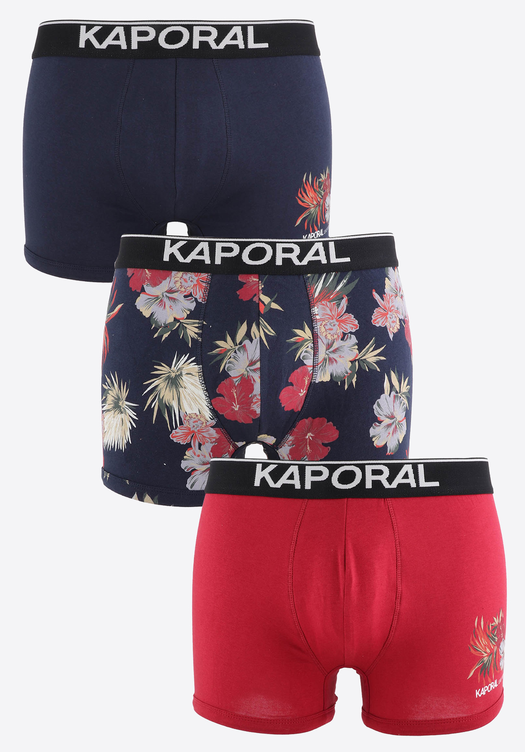 VELI   Coffret de 3 boxers bleu marine et rouge homme
