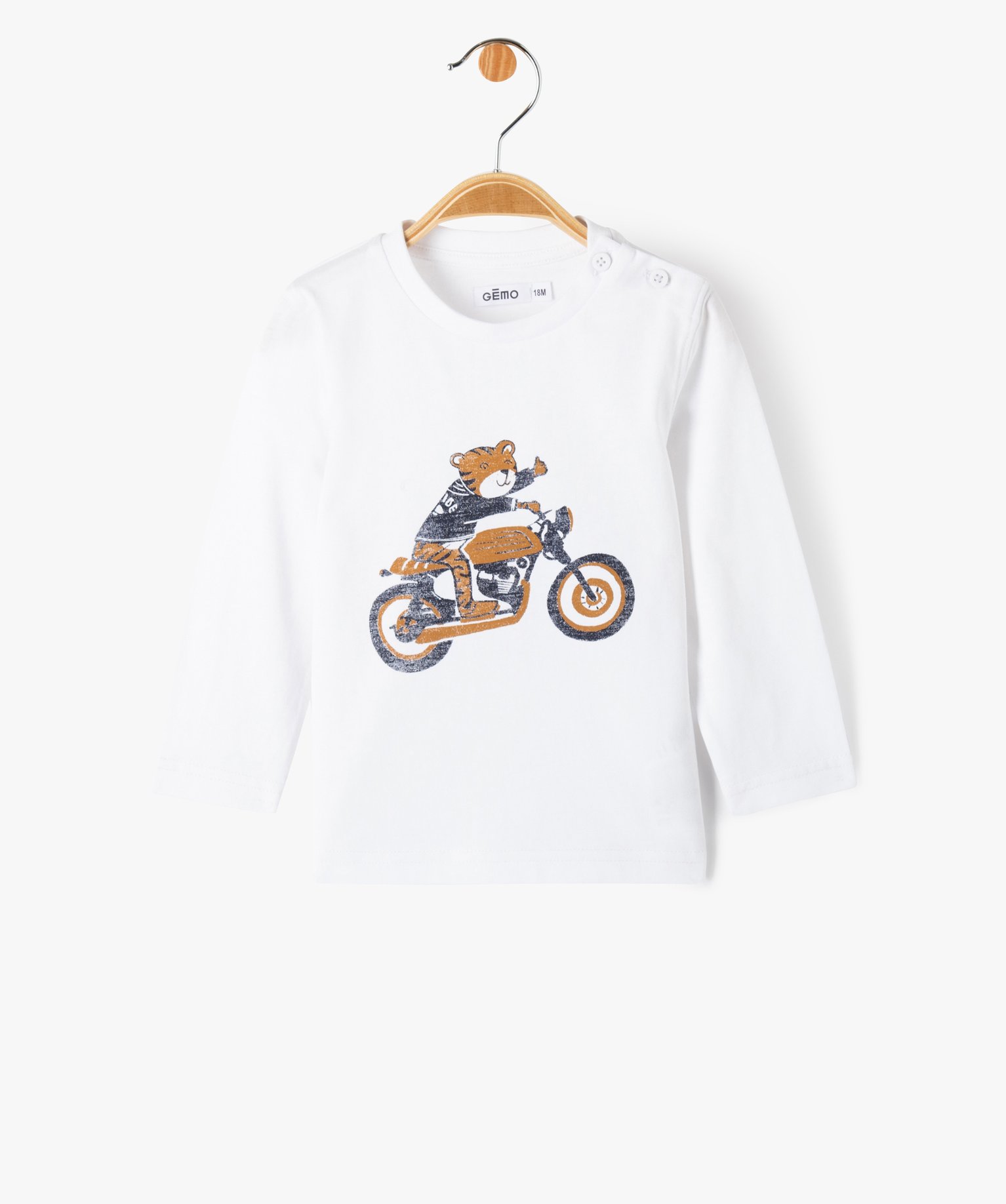 Ensemble 2 pièces : chemise en jean + tee-shirt manches lon... denim | GEMO