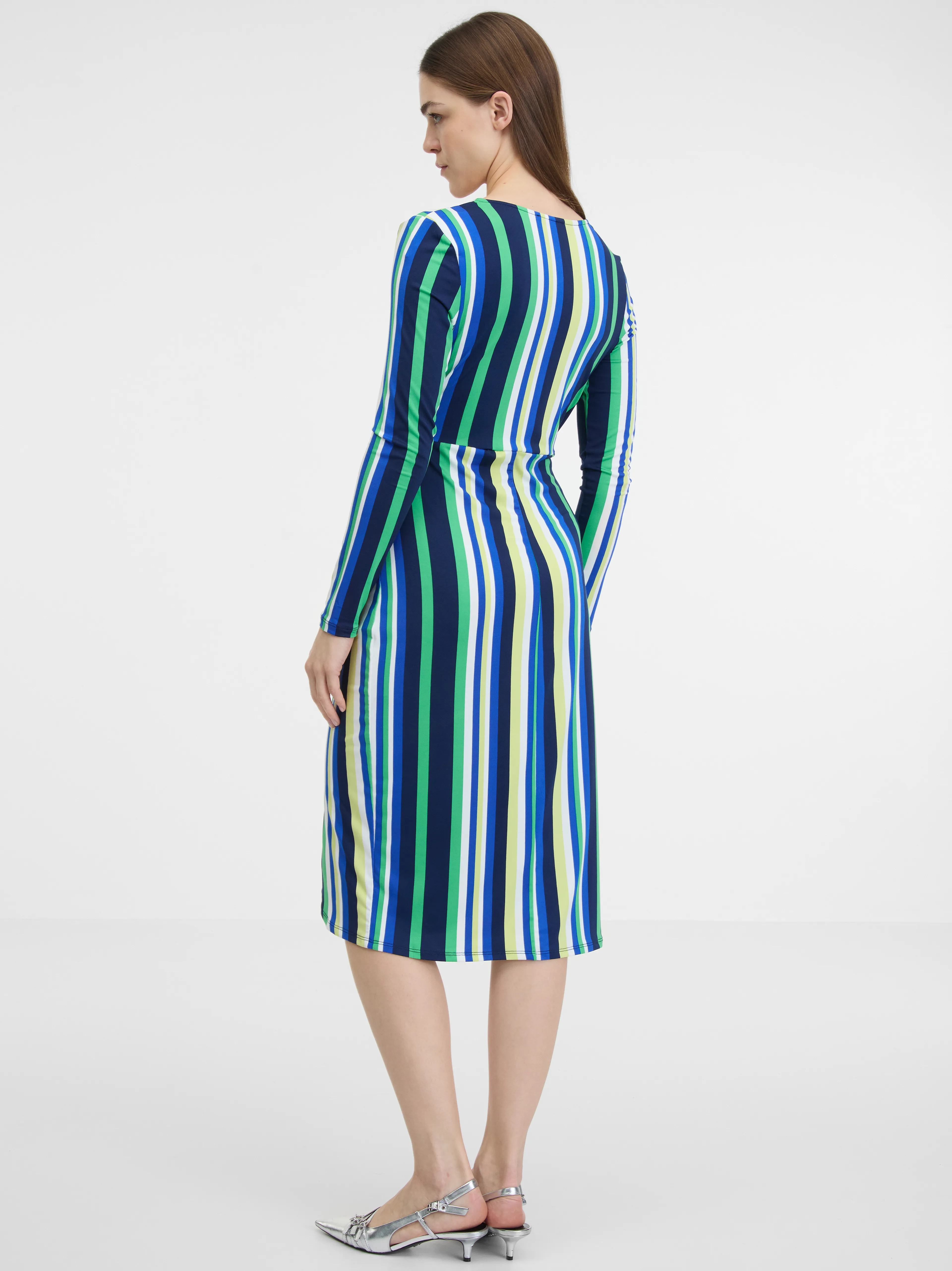 Grün und blau gestreiftes Damenkleid ORSAY