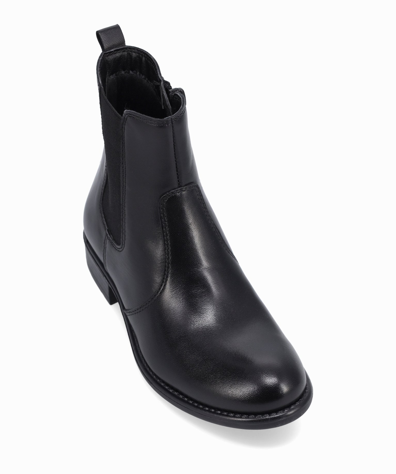 Boots fille style Chelsea unies dessus cuir - Tanéo noir | GEMO