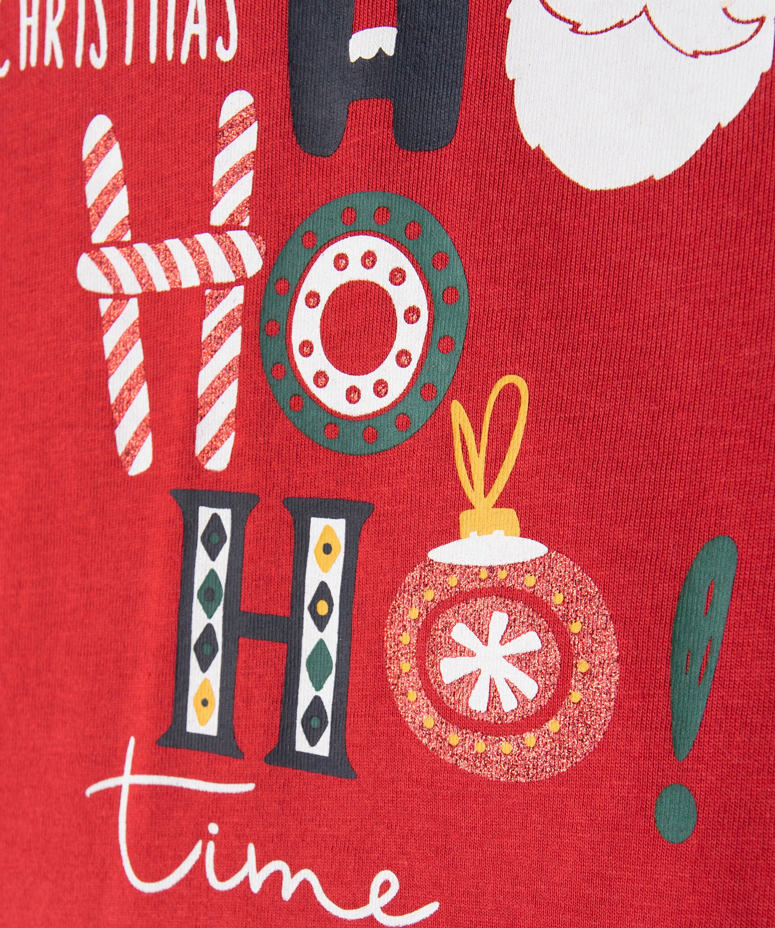 Tee-shirt bébé à manches longues avec motifs de Nol rouge | GEMO