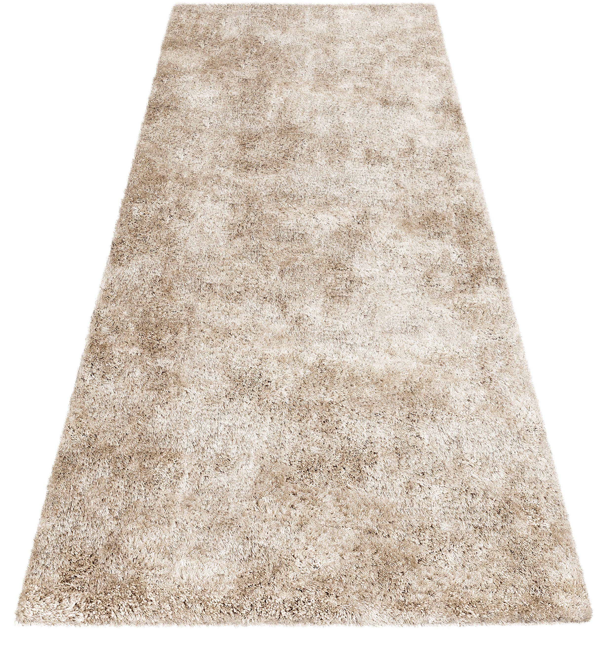 Hochflor-Läufer Dana Teppich, Bruno Banani, rechteckig, Höhe: 30 mm, Brücke, uni, weich, Mikrofaser, Diele, Flur, Wohnzimmer, Schlafzimmer