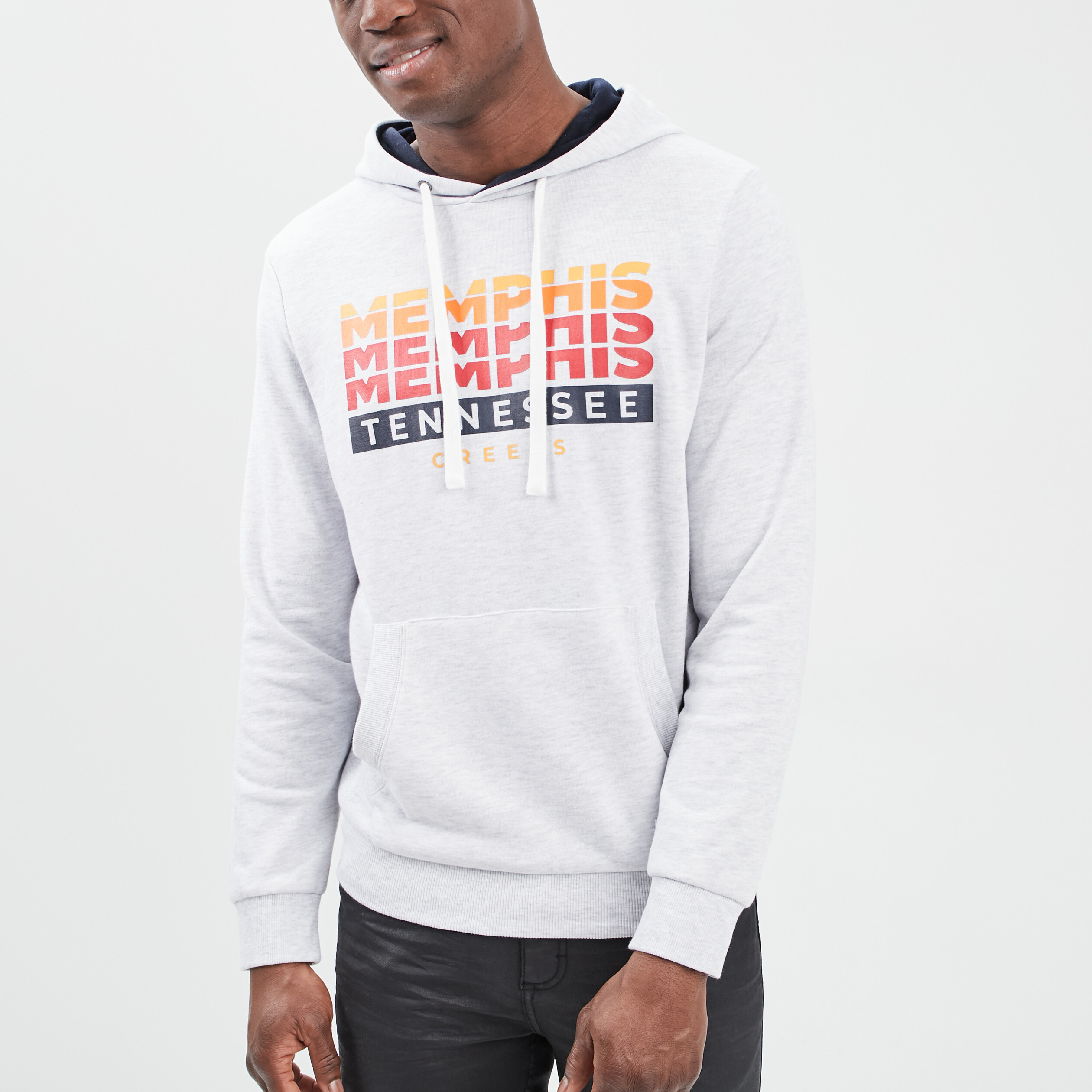 Sweat à capuche Creeks gris clair homme | La Halle