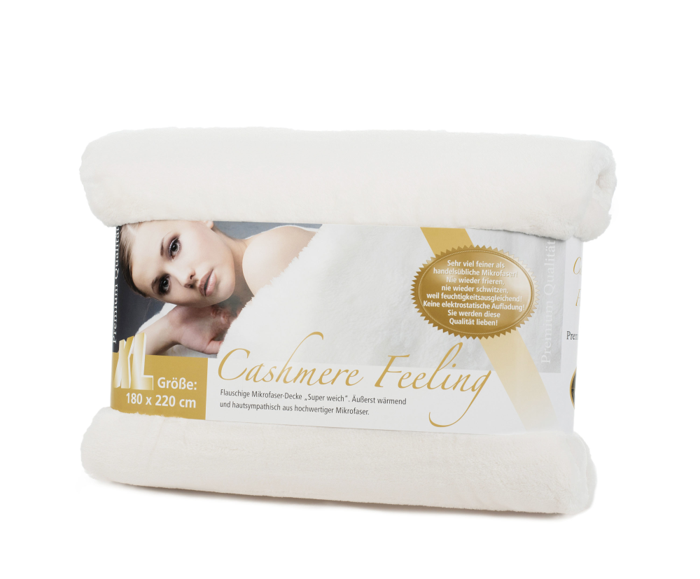 Kuscheldecke Premium wollweiß