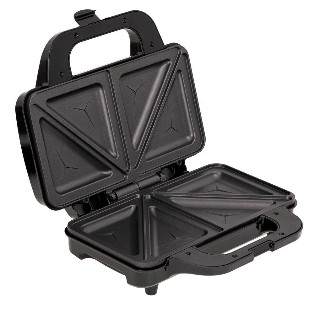 Adler Sandwichmaker AD 3043 Sandwich-Maker, Sandwich-Toaster, XXL Sandwich, Antihaftbeschichtung, schwarz / silber