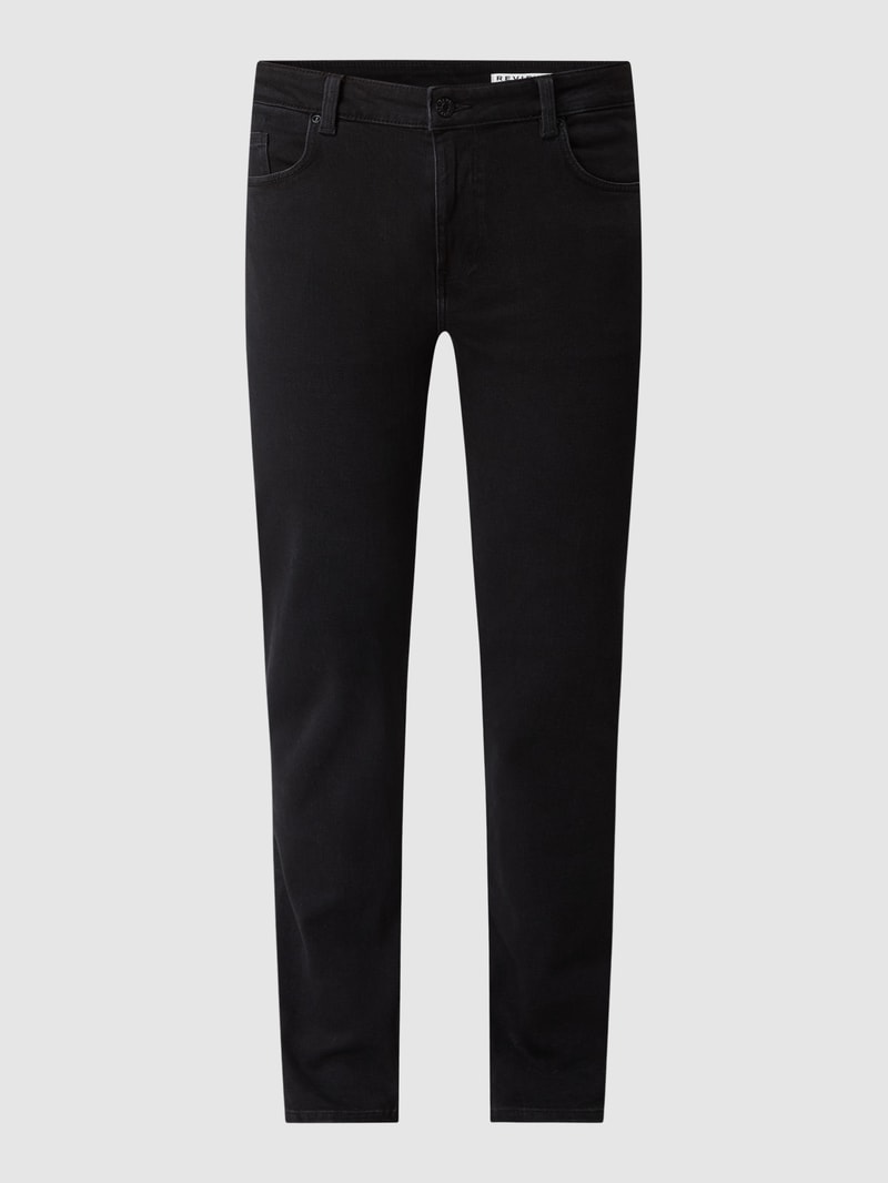 Jeans mit Label-Patch in schwarz