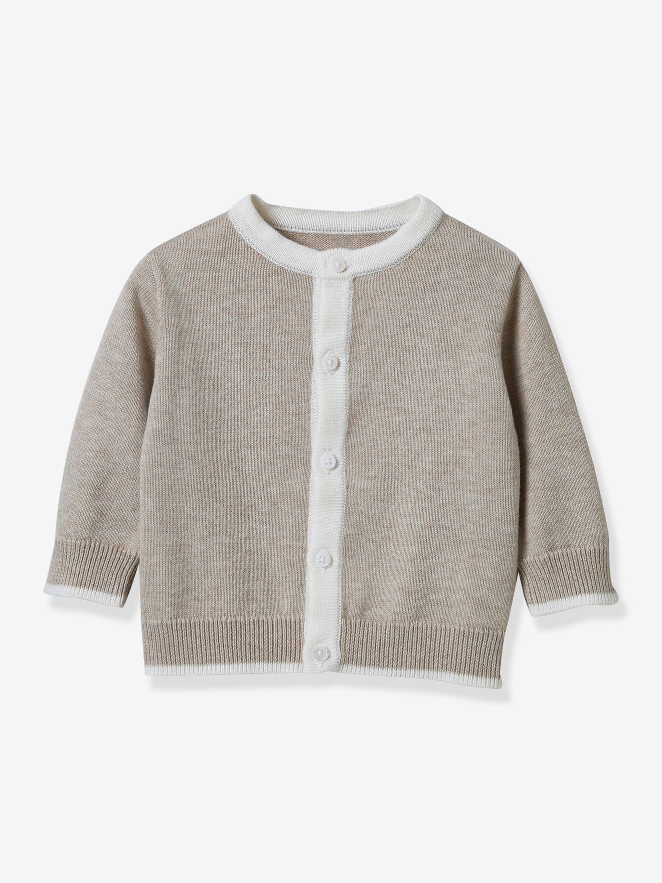 Cardigan en coton bio CYRILLUS beige chiné