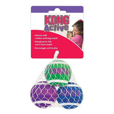 KONG Active Katze Tennisbälle mit Glocken