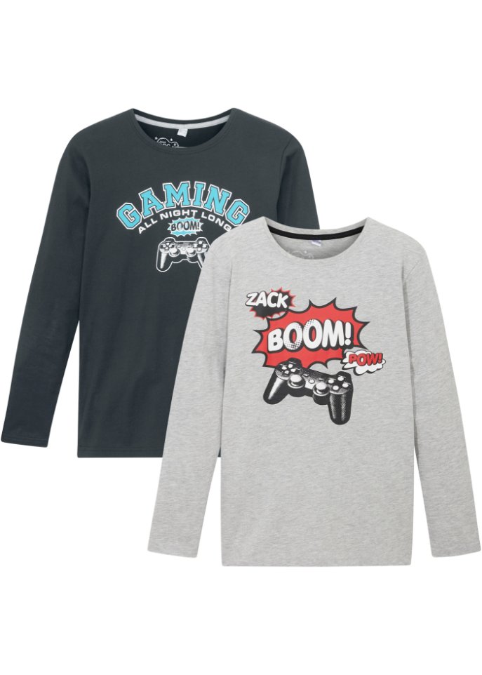 Jungen Langarmshirt aus nachhaltiger Baumwolle (2er-Pack)