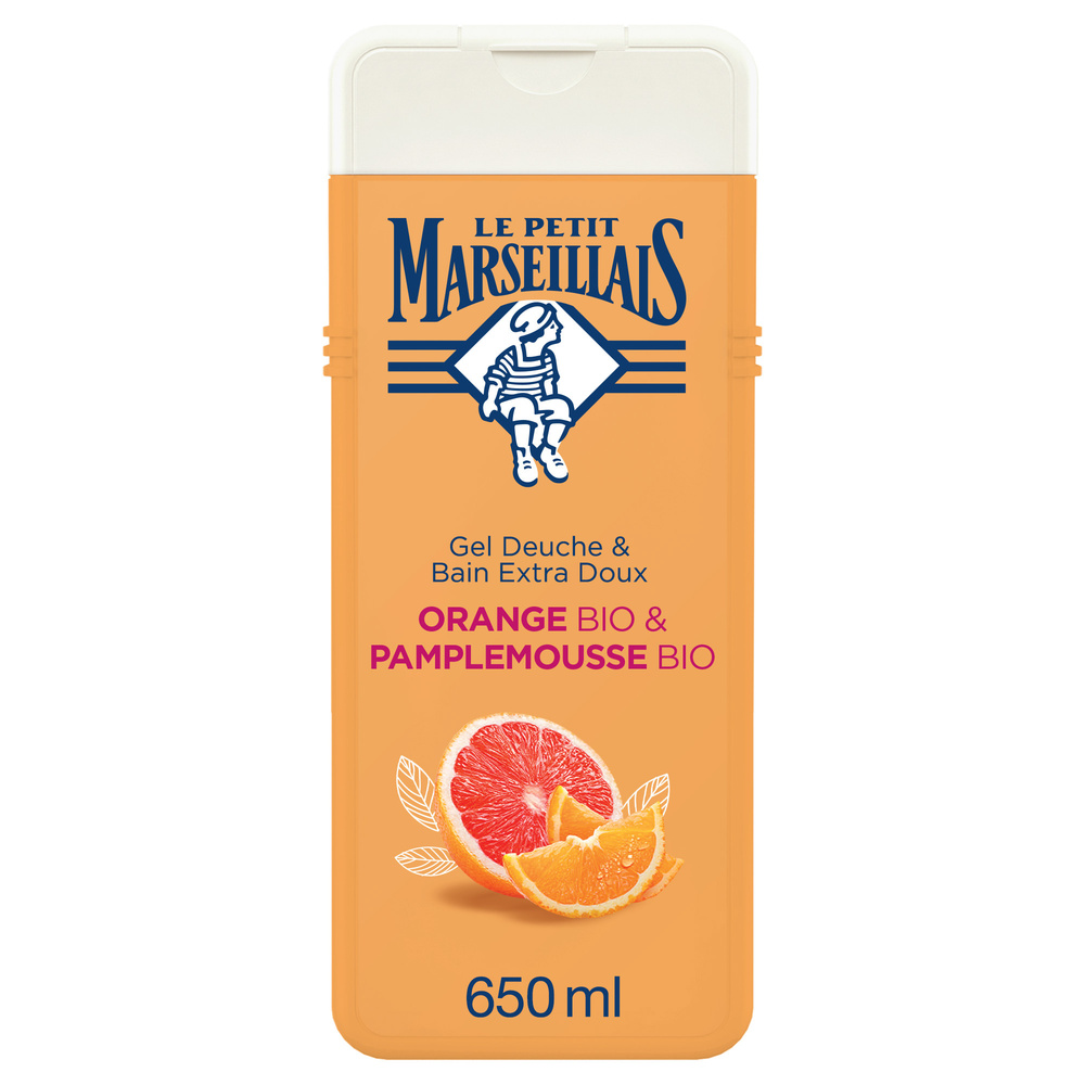 le petit marseillais Gel Douche & Bain Extra Doux Orange Bioet Pamplemousse Bio 650ml Gel douche