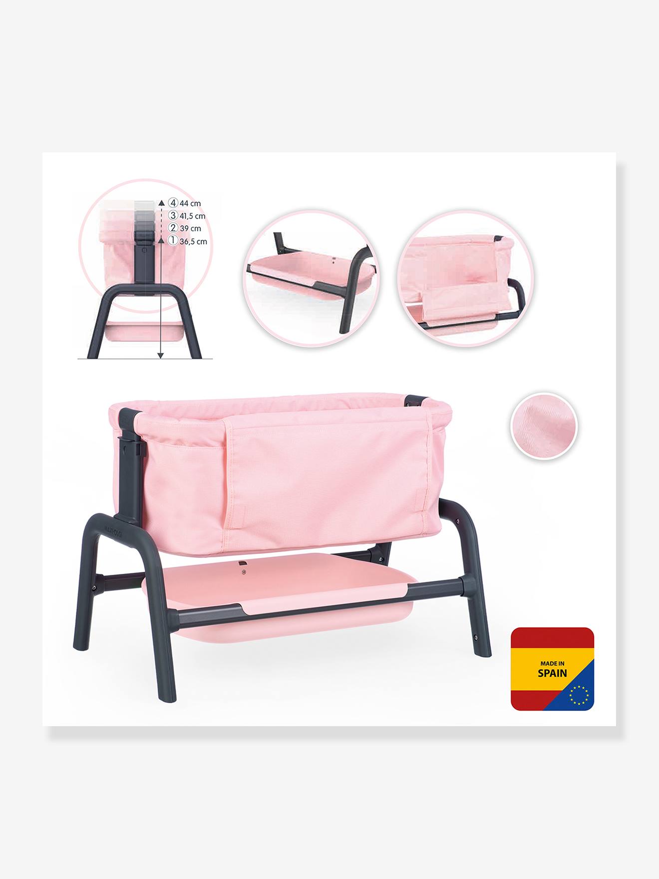 Smoby Puppen-Beistellbett Maxi Cosi SMOBY - rosa