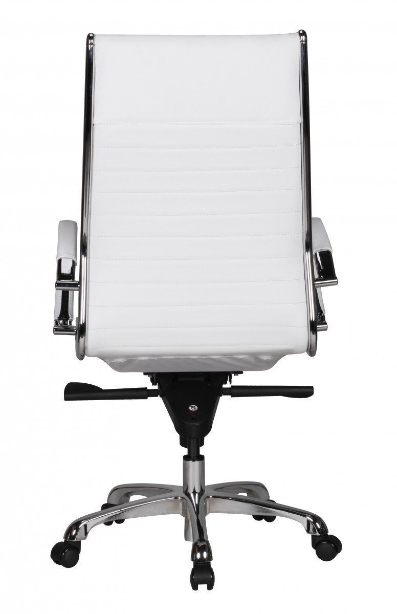 Amstyle Drehstuhl SPM1.233 (SALZBURG 1 Echtleder Weiß Schreibtischstuhl), Bürostuhl XXL 120kg Chefsessel höhenverstellbar