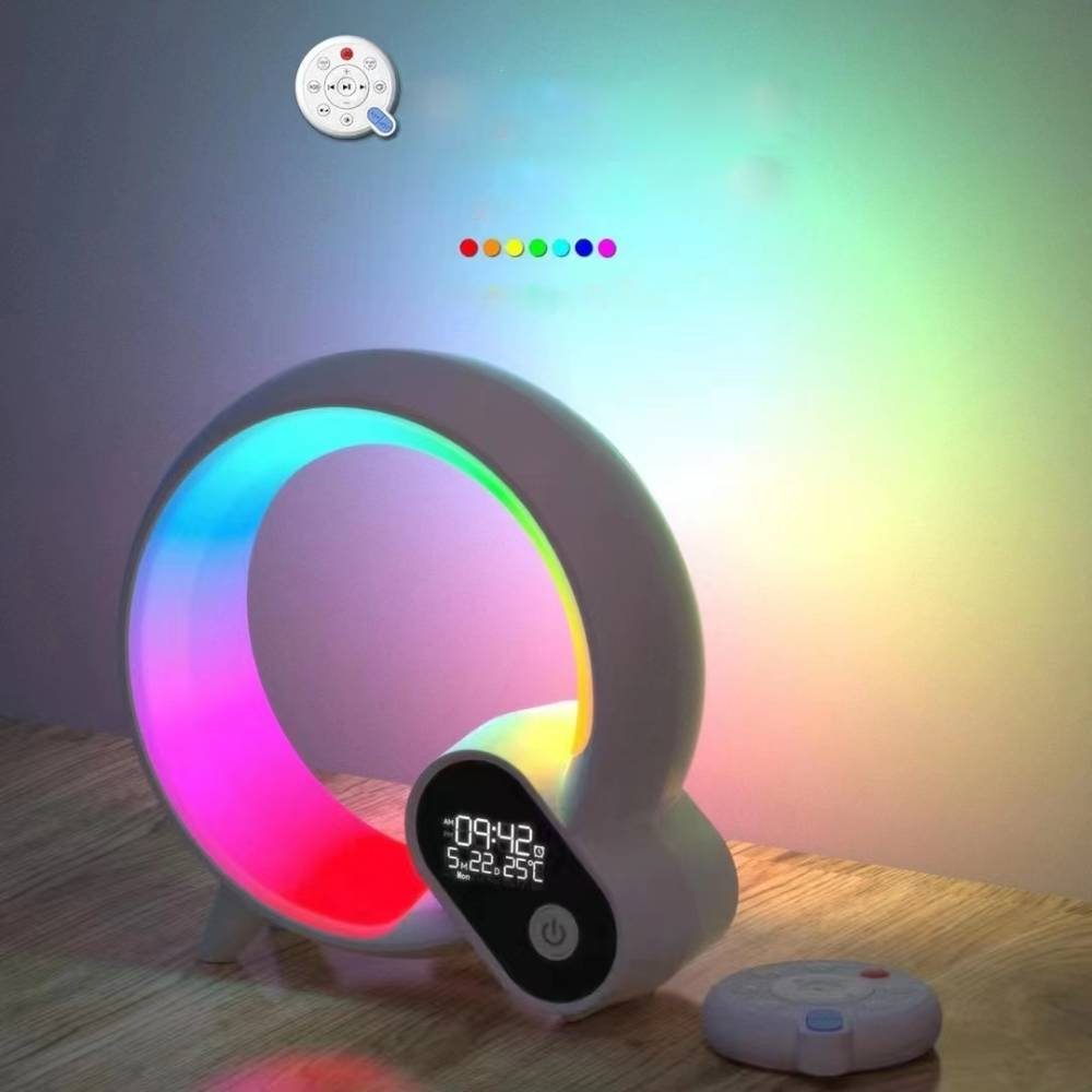 Blusmart Wecker Bluetooth Weck-Nachtlicht Naturgeräusche, Wecker, Snooze-Funktion, bunte Lichter, Einschlafhilfe