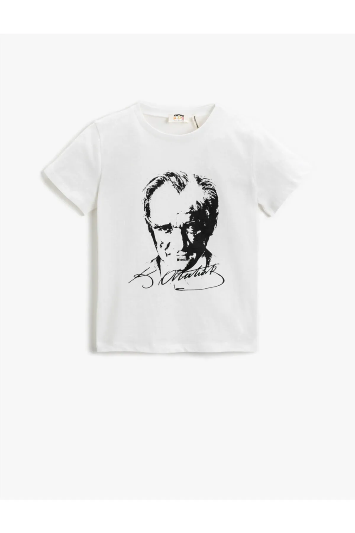 Koton  Kurzarm-T-Shirt aus Baumwolle mit Atatürk-Aufdruck
