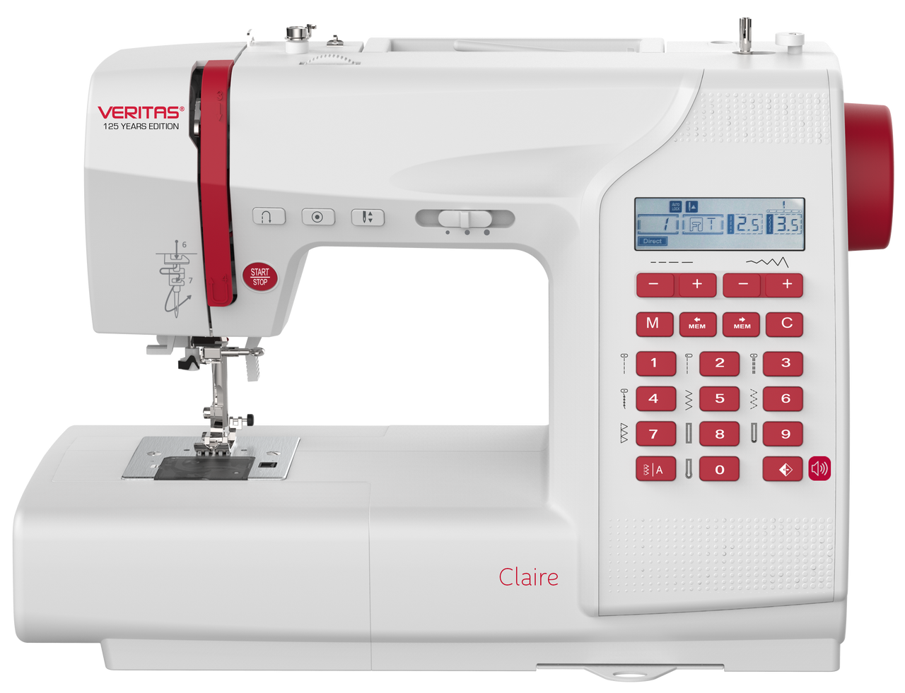 Crowntechnics VERITAS Claire Nähmaschinen 197 Stichprogramme mit Alphabet und Zahlen