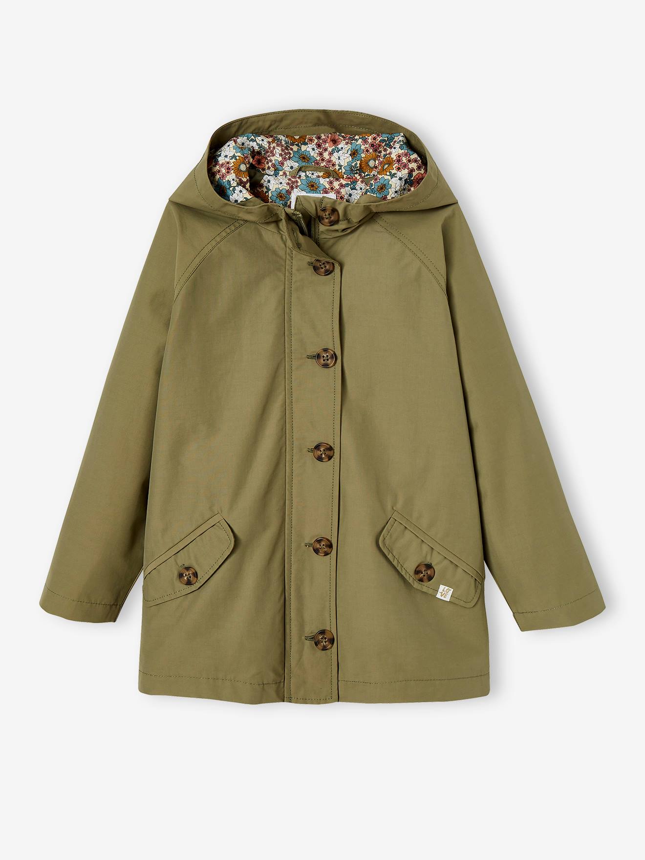 Trench à capuche mi-saison fille beige