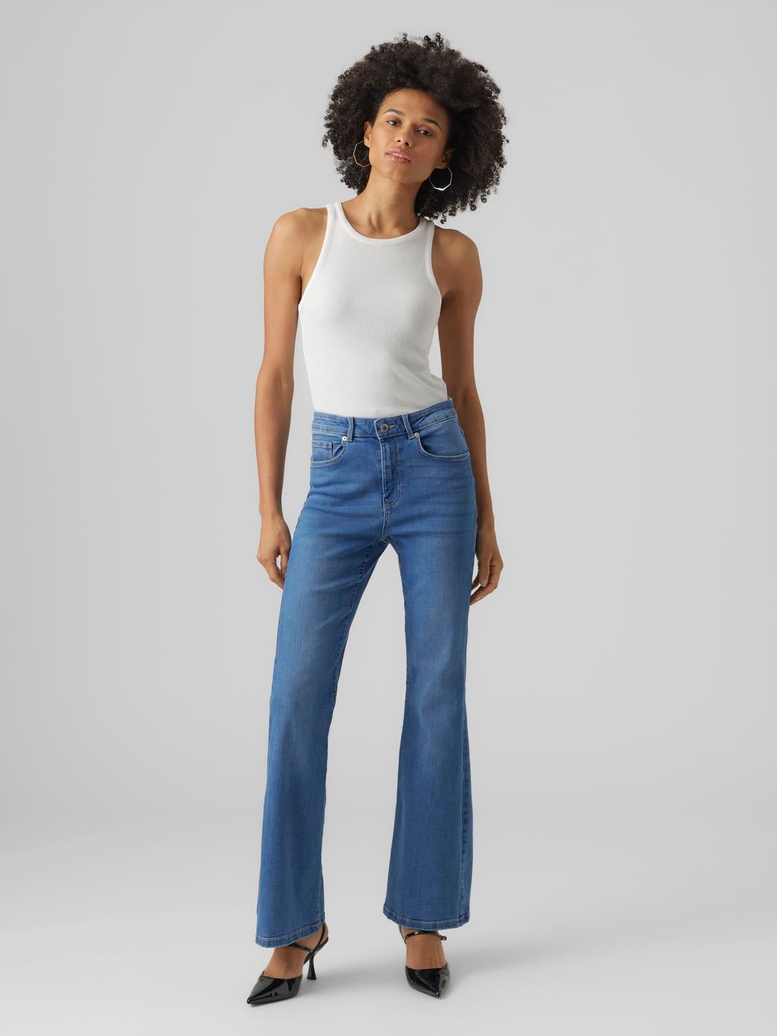 VMSELINA Hohe Taille Ausgestellt Jeans