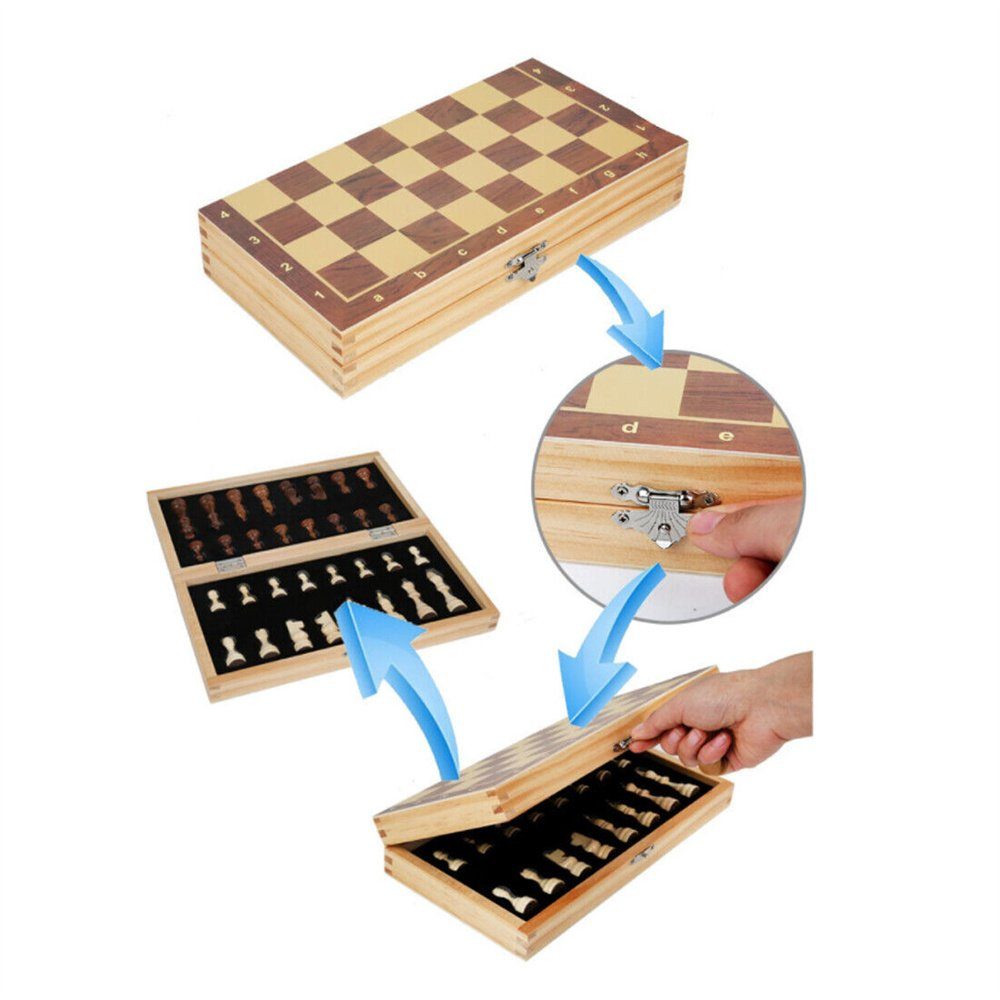 Dekorative Spieler Magnetische Holz Schach 39*39cm Schach Schachspiel mit Schachfiguren (1-tlg) Strategiespiele für Kinder