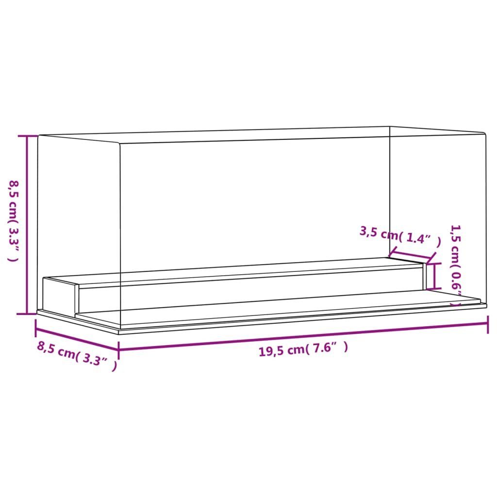 vidaXL Kleiderschrank Vitrine Transparent 19,5x8,5x8,5 cm Acryl
