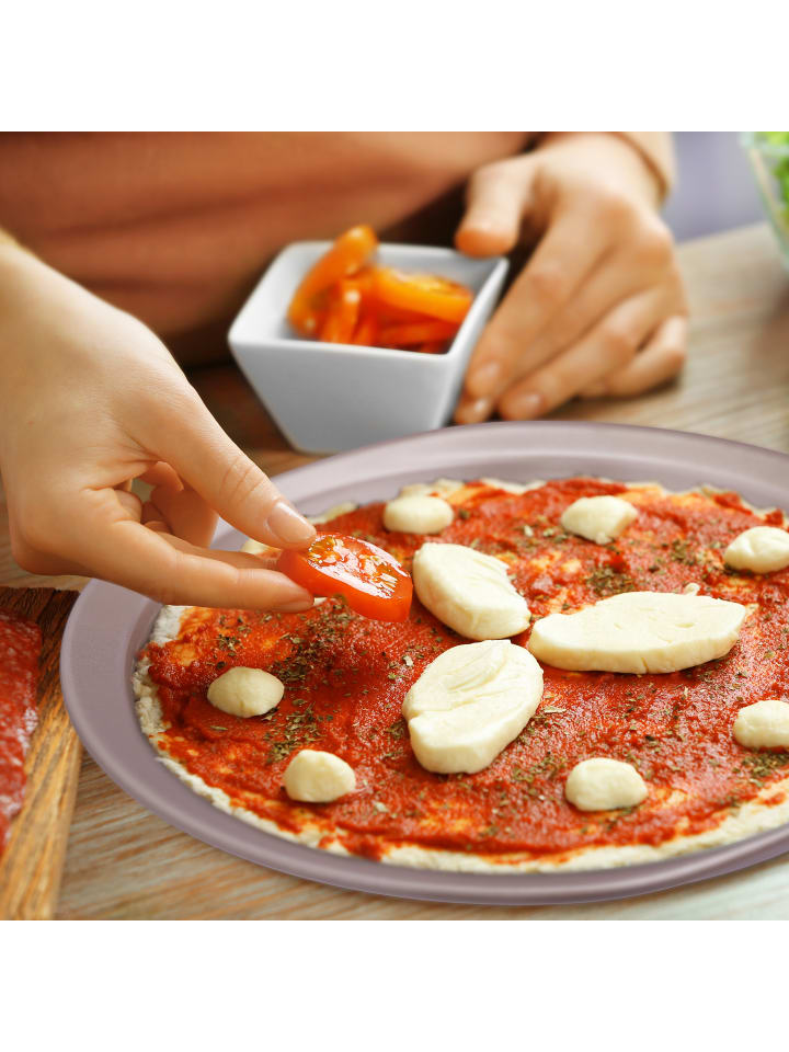 relaxdays 2 x Pizzablech in Braun - ∅ 29,5 cm günstig kaufen onesize
