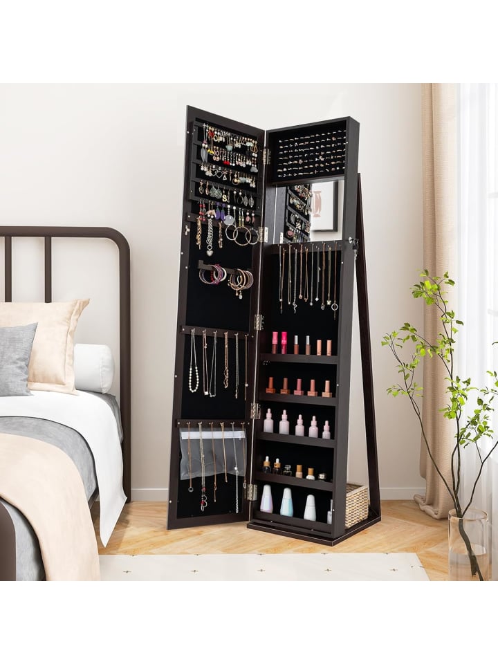 COSTWAY Schmuckschrank abschließbar 157cm in Taupe günstig kaufen onesize