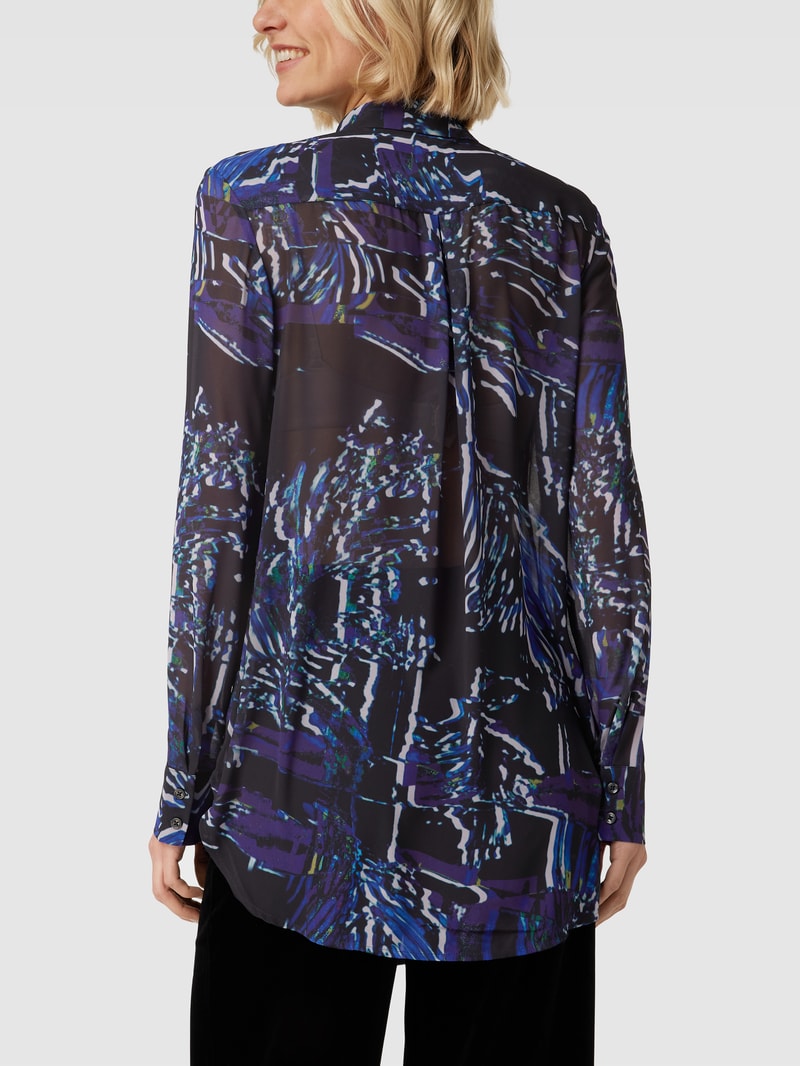 Longbluse mit Allover-Print in lila