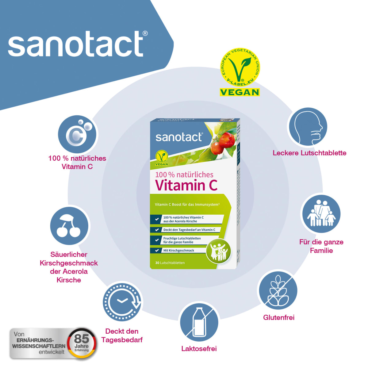natürliches Vitamin C Lutschtabletten 30 St., 51 g