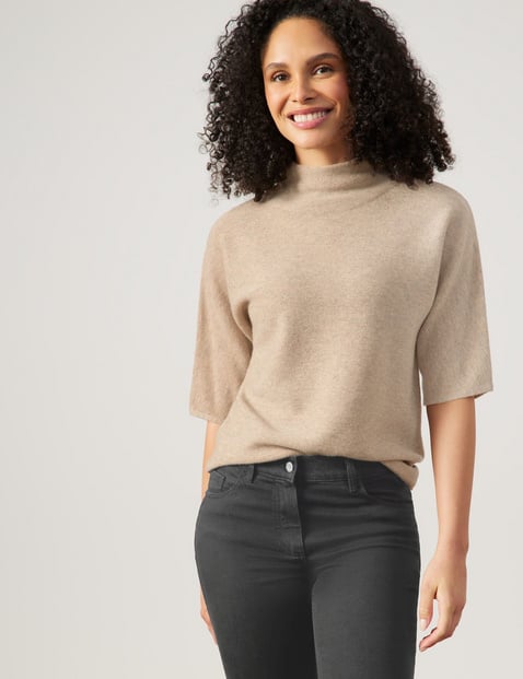 Kurzarmpullover mit Kaschmiranteil
