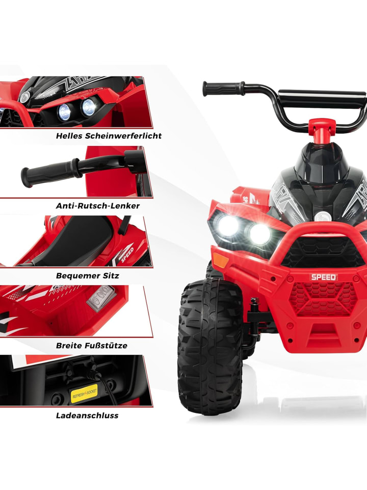 COSTWAY 12V Elektro Kinderquad 3-8 Jahre in Rot günstig kaufen onesize