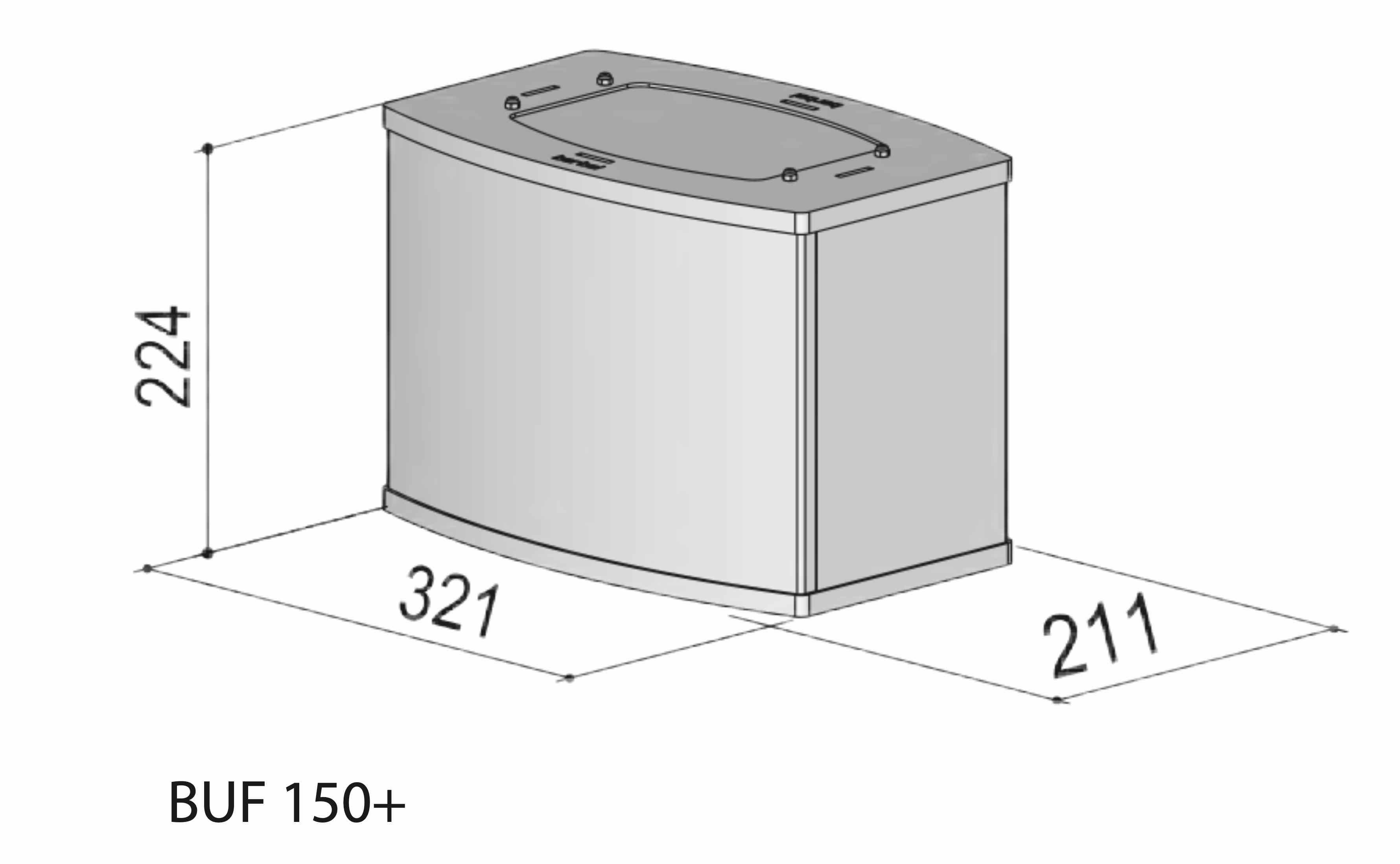 Berbel Lüftungsschacht BERBEL Umluftfilter BUF 150+, eckig, Inhalt 4 kg Aktivkohle