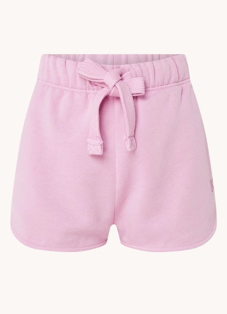 Pantaloncini a vita alta dal taglio dritto con coulisse e logo ricamato del marchio 10DAYS Bar.