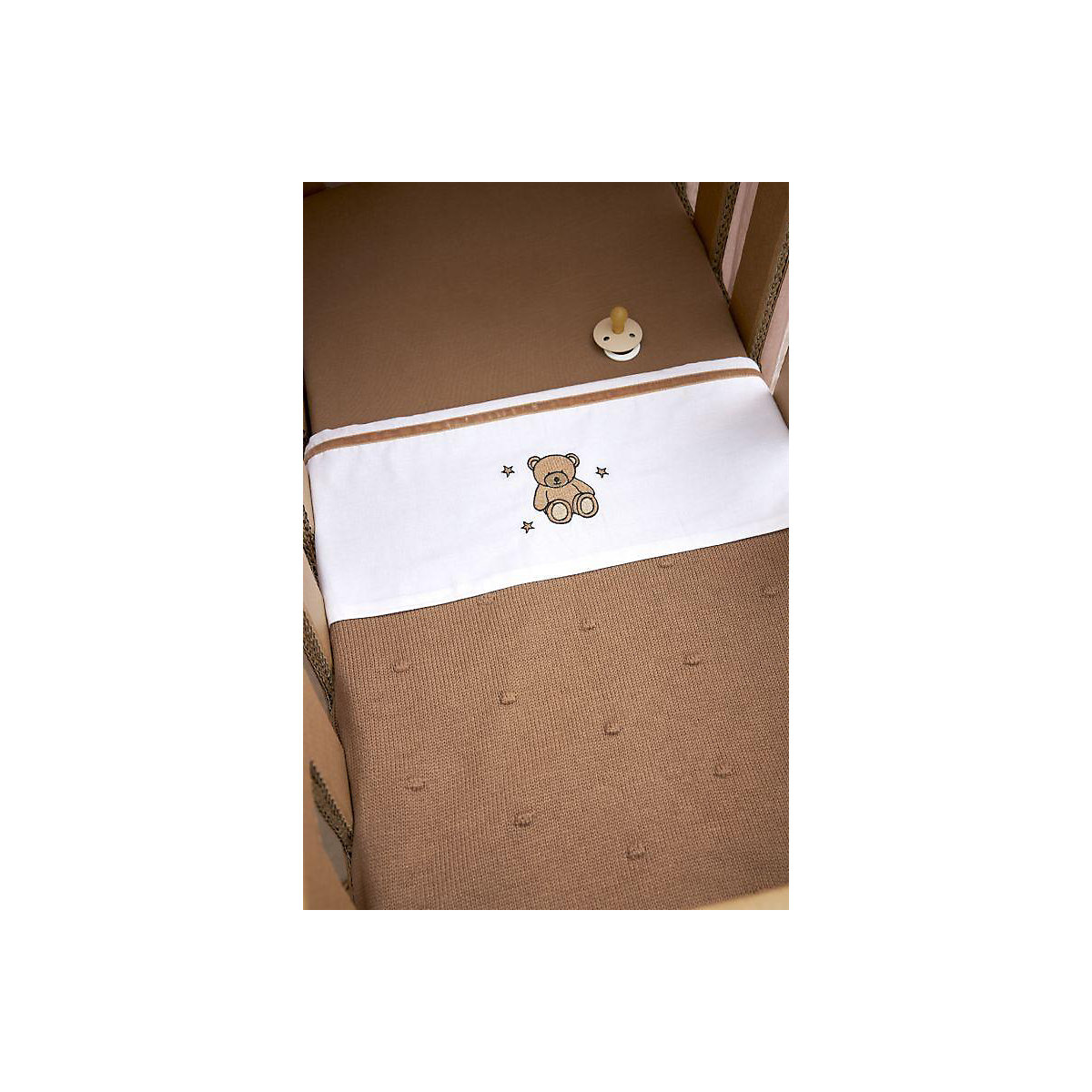 Babydecke klein Mini Knots toffee