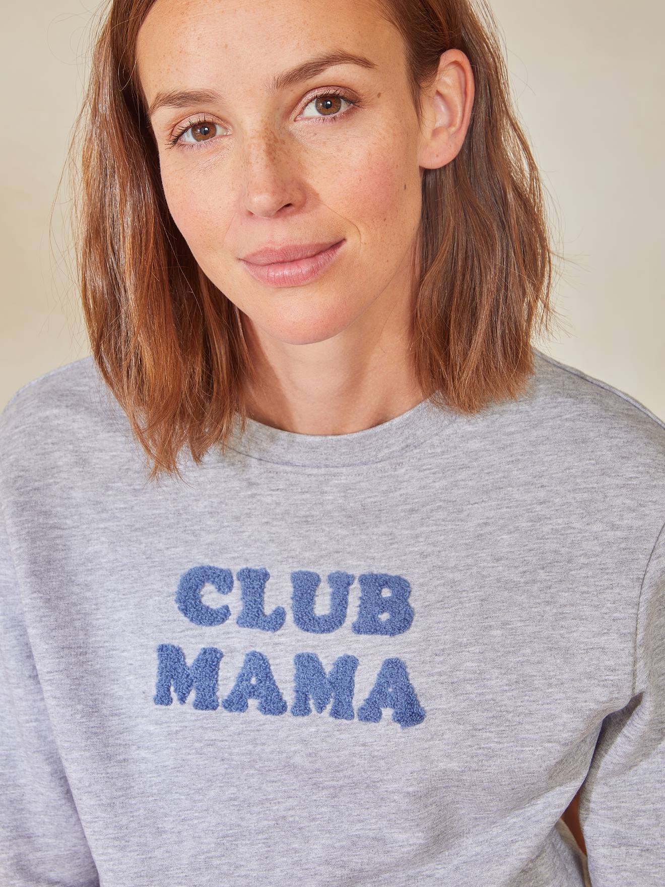 Sweat molleton à message grossesse et allaitement rose blush
