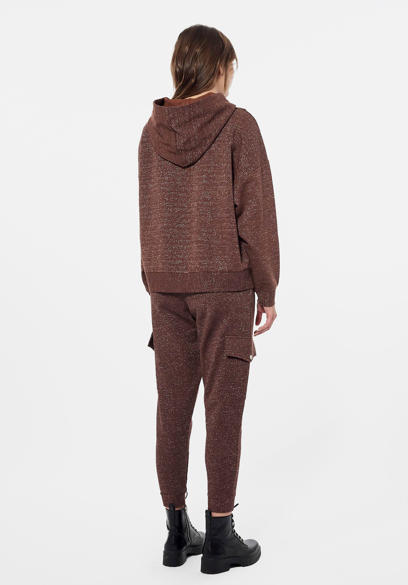 FLEX   Sweat pailleté marron Femme