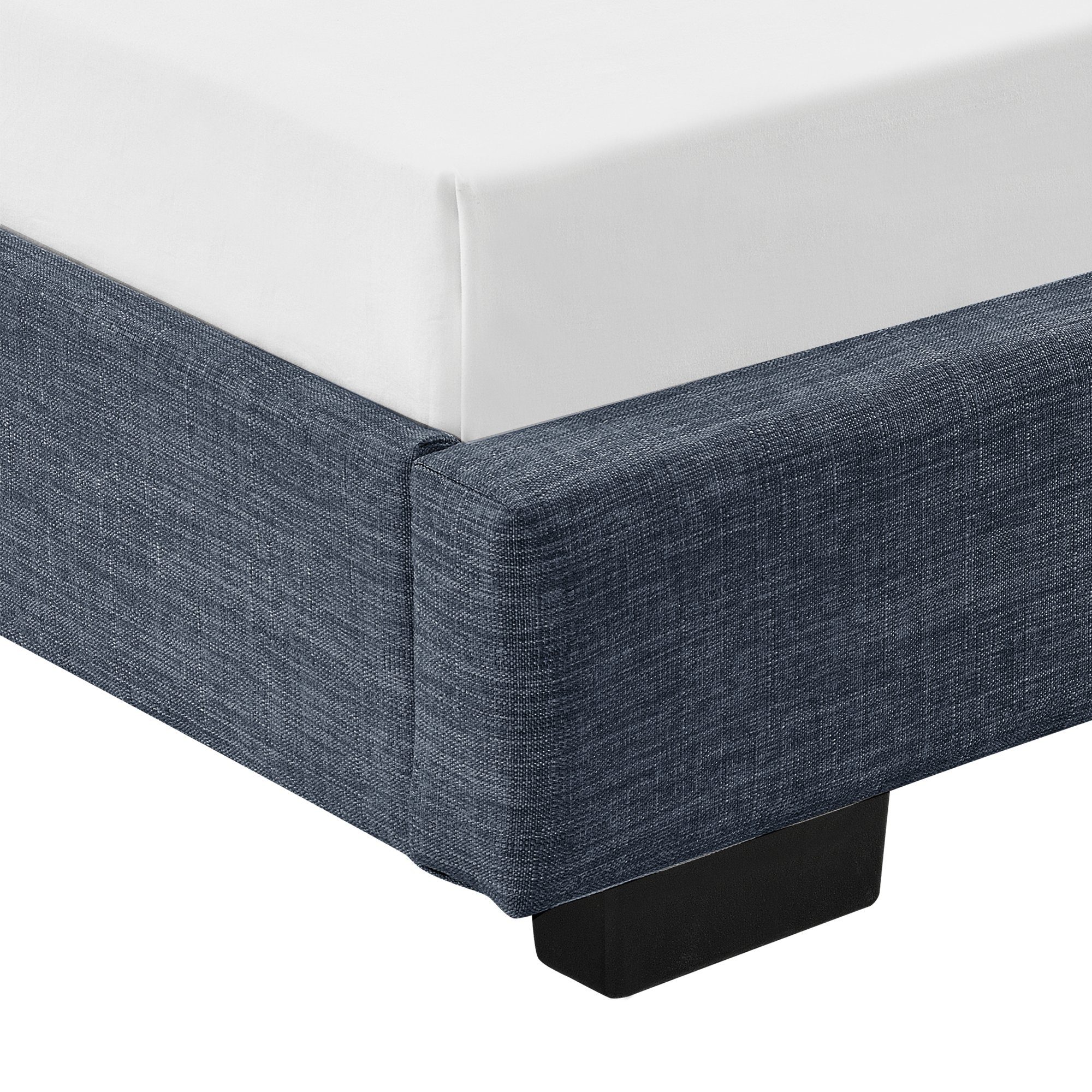 Corium Polsterbett, Masari Bett mit Lattenrost 90x200cm Leinen Dunkelgrau