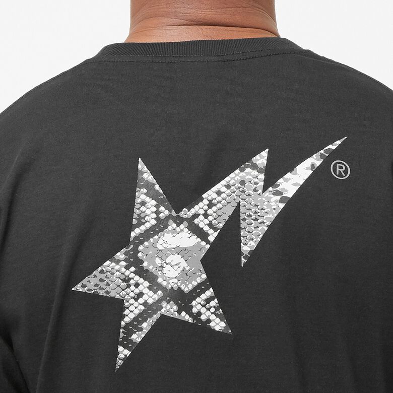 A Bathing Ape Snake Bape Sta Logo Tee M black/grey