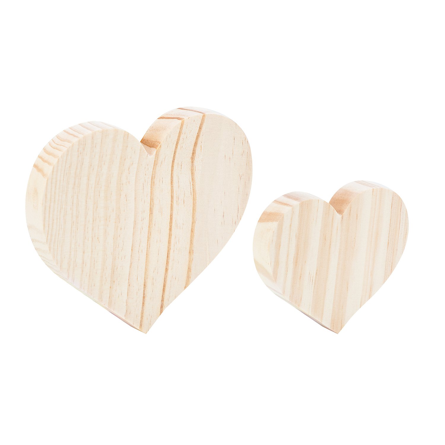 Herzen aus Holz, 2 Stück