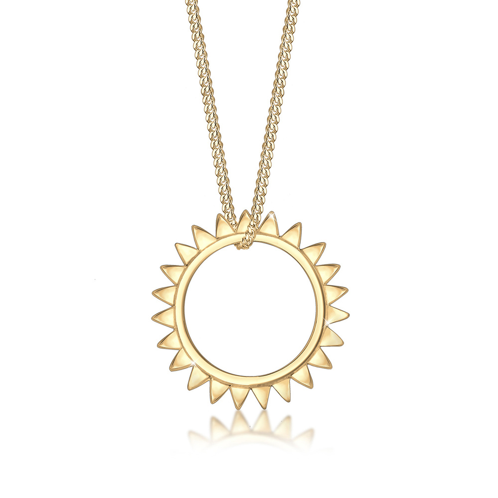 Elli Elli Collier Femme Pendentif Soleil Été - (925/1000) Argent Bijoux