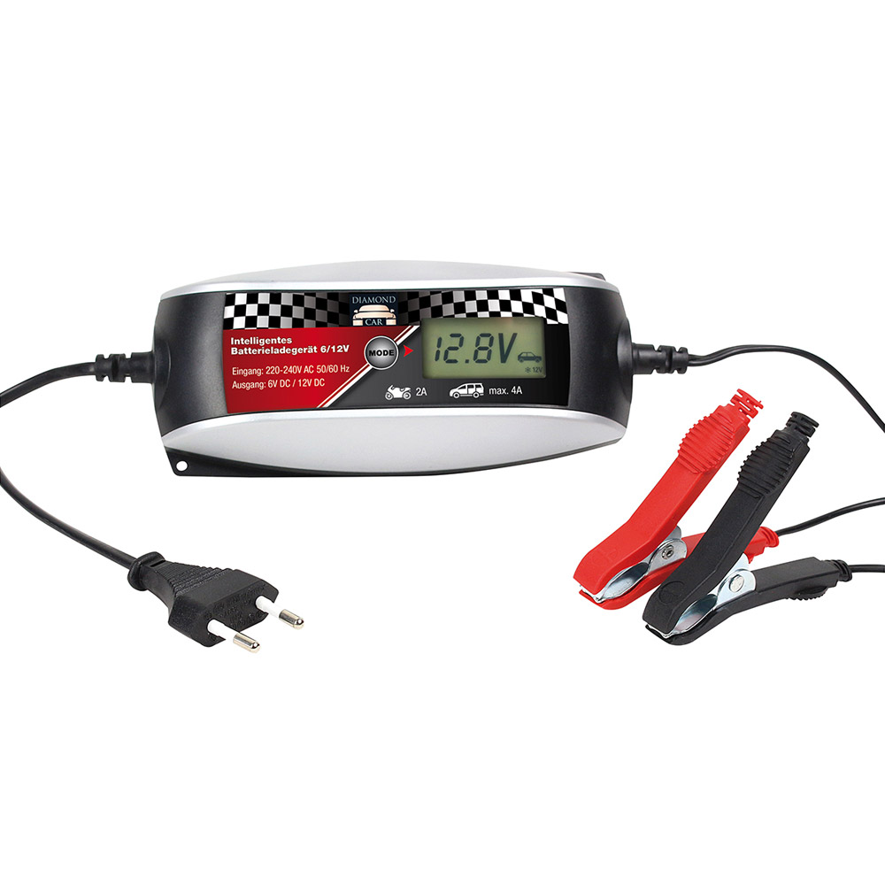 Eufab Diamond Car Intelligentes Batterie-Ladegerät 6/12V, 4 A