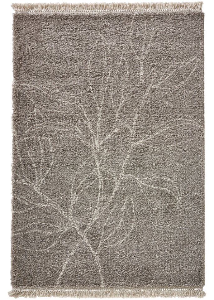 Hochflor Teppich mit floralen Motiven