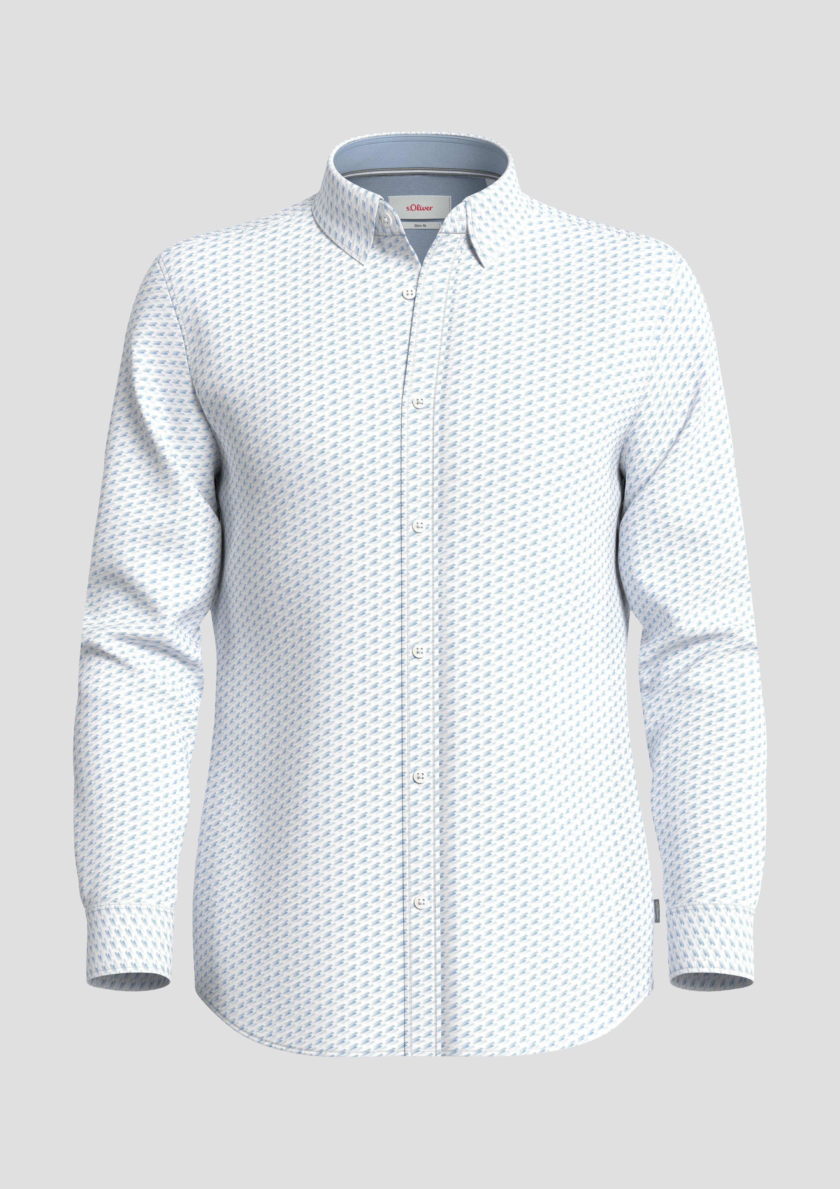 Slim: Langarmhemd aus Baumwollmix  2140659-50A1