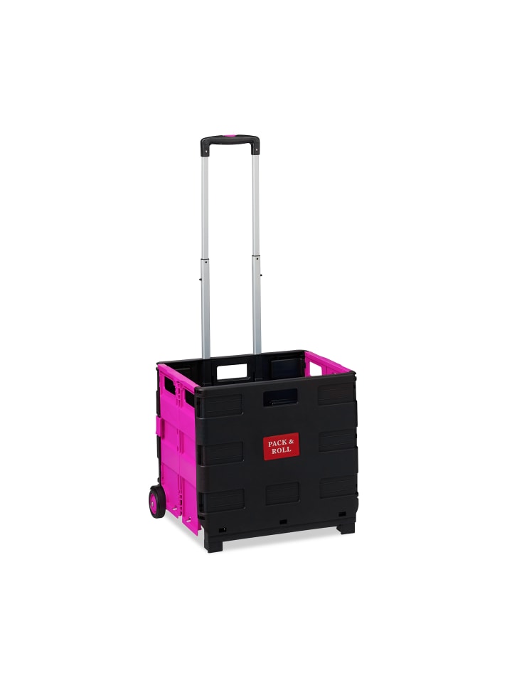 relaxdays Einkaufstrolley in Pink günstig kaufen onesize