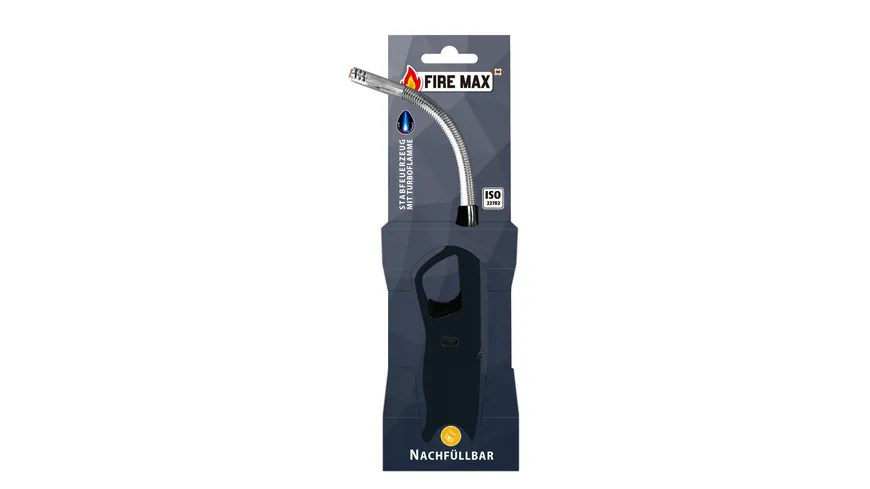 FIRE MAX Stabfeuerzeug Turboflamme Flexibel