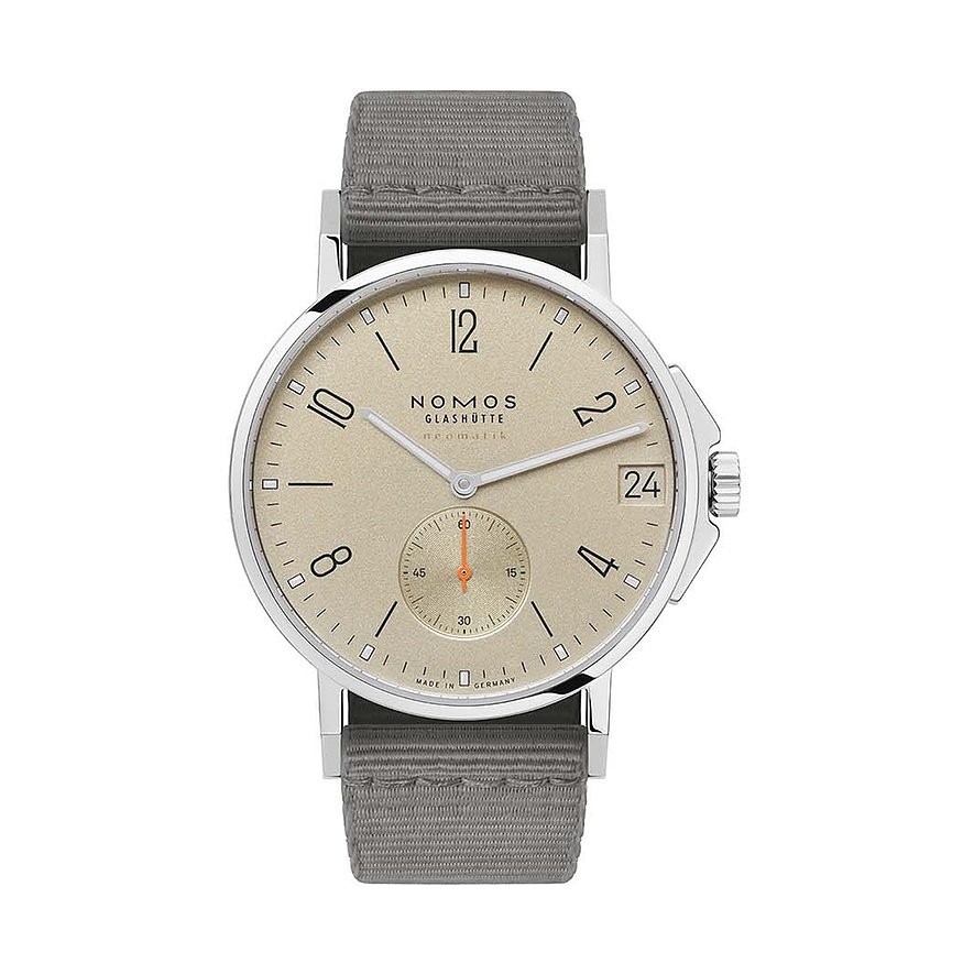 Nomos Glashütte Unisexuhr Ahoi neomatik 38 date sand