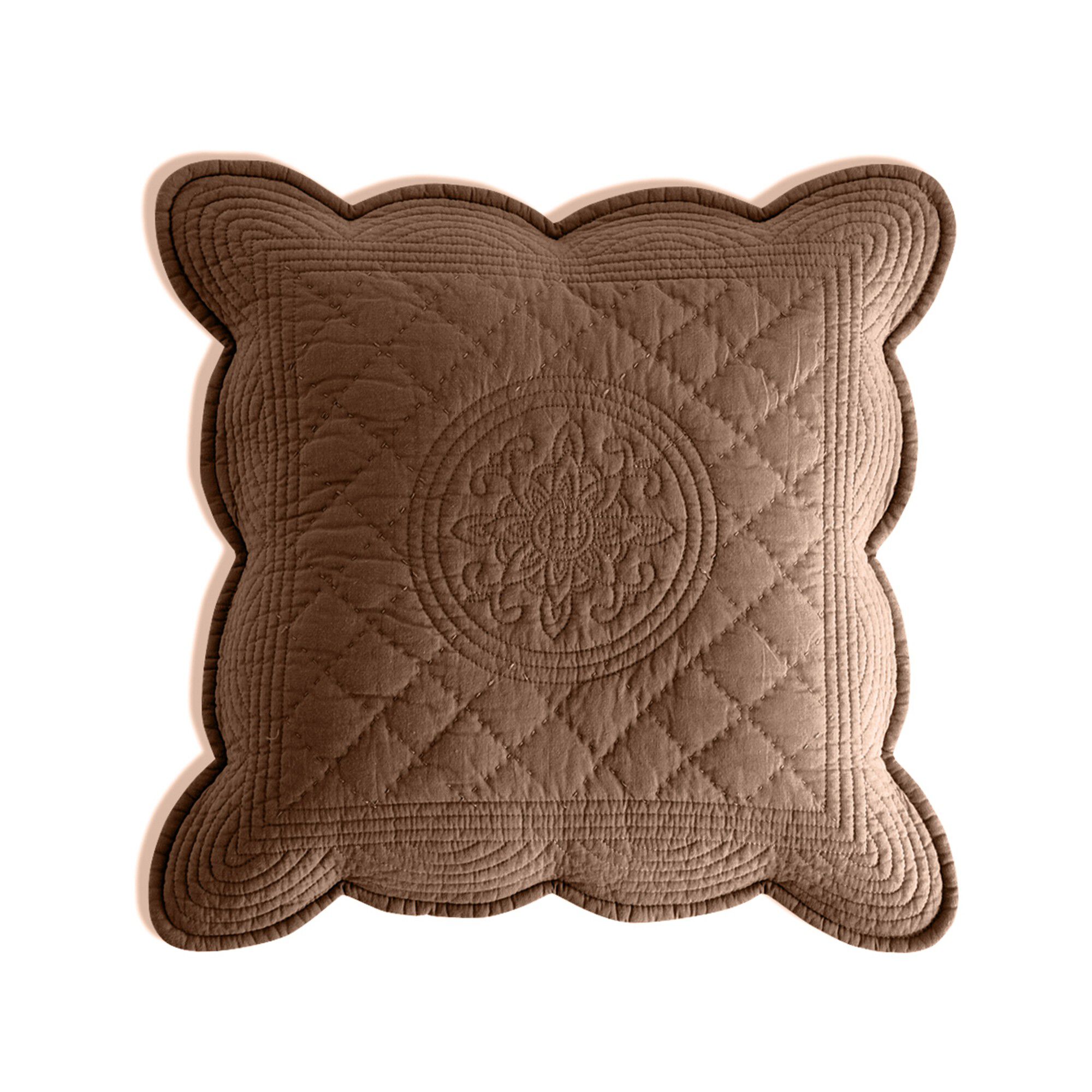 Housse coussin unie style boutis Cassandre