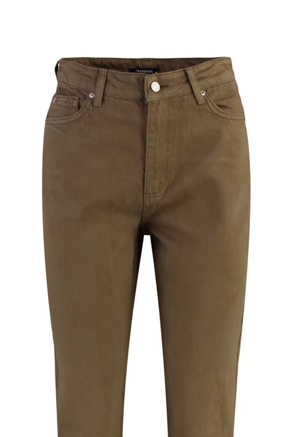 Trendyol Collection  Grüne, nachhaltigere Mom-Jeans mit hoher Taille TWOAW23JE00389