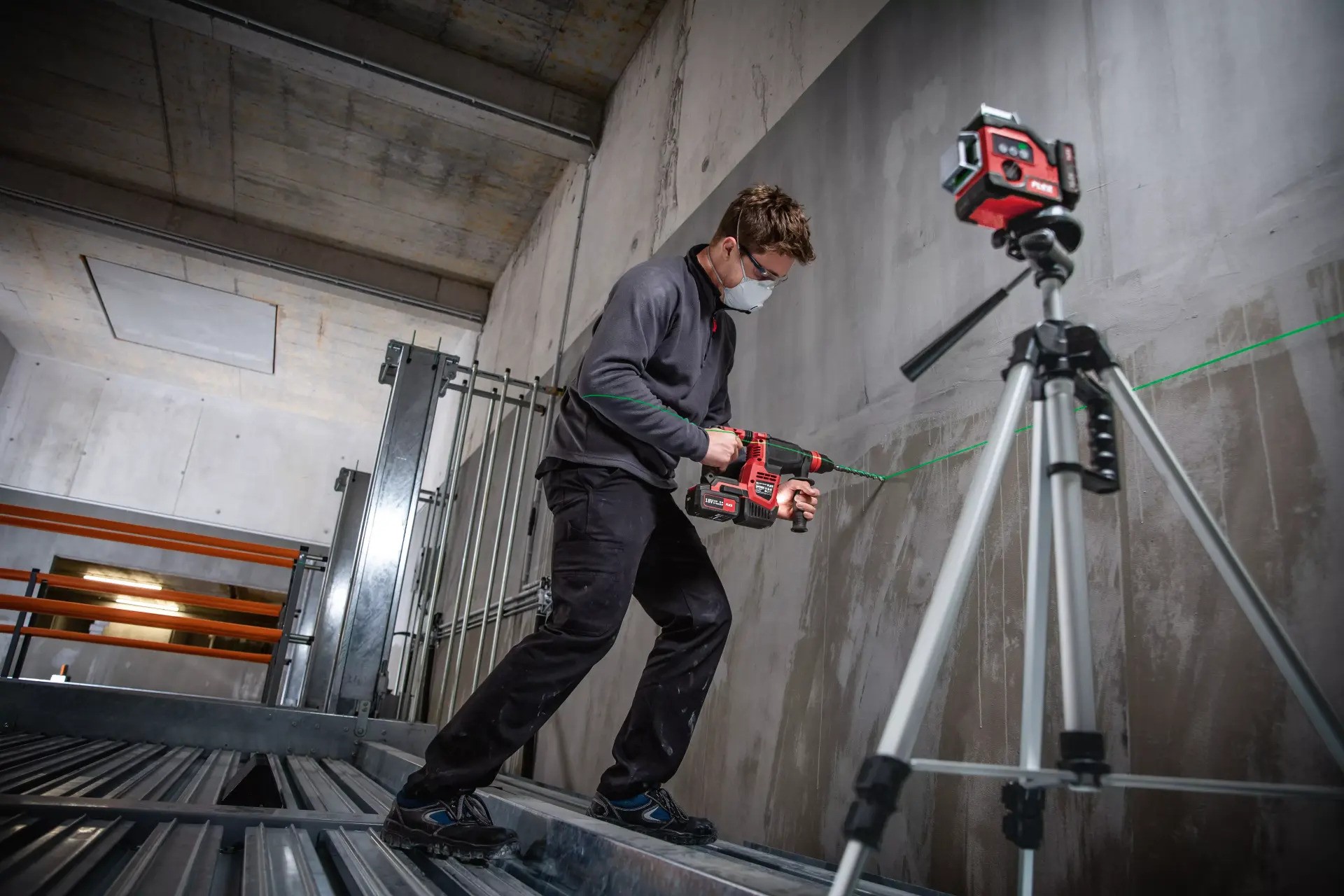 Flex-tools 500739 ALC 3/360-G/R 10.8 Set 360° Kreuzlinienlaser mit Empfängermodus 10,8 V 2,5 Ah Li-Ion in L-Boxx