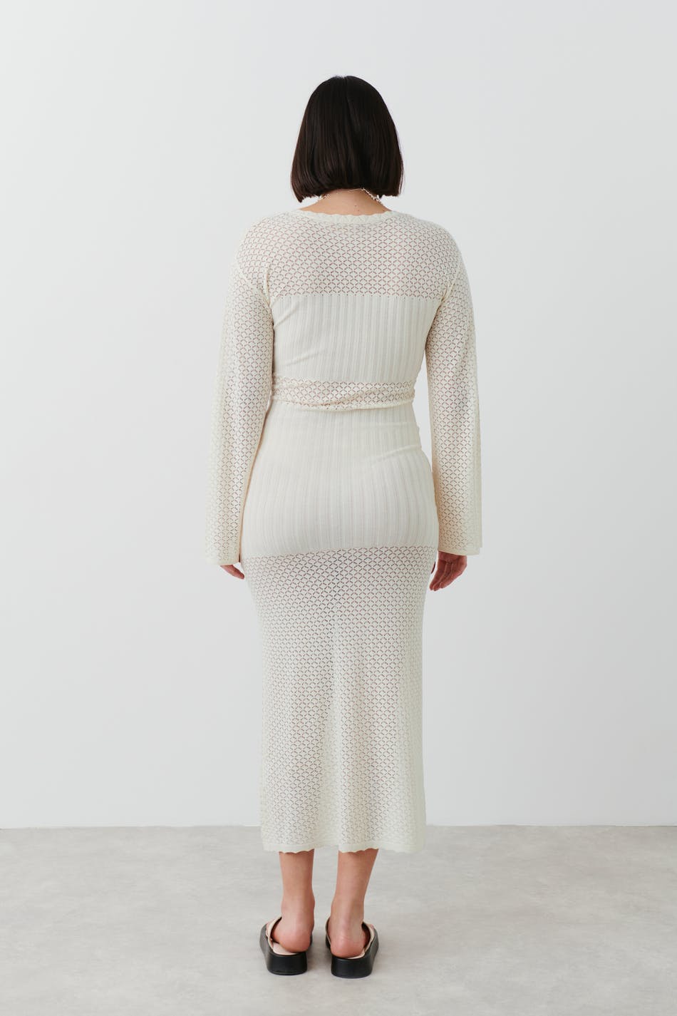 Pointelle knit dress