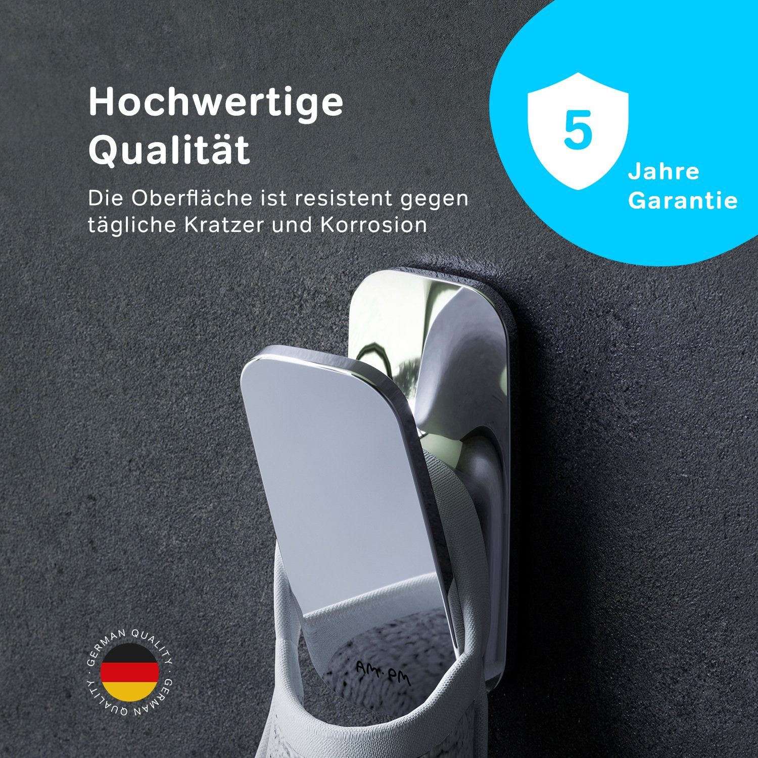 AM.PM Wandhaken Inspire 2.0 Zuverlässige und sichere Befestigung, Badezimmer, Küchen., Duschen, (1), Metall Struktur für Qualität, Langlebigkeit