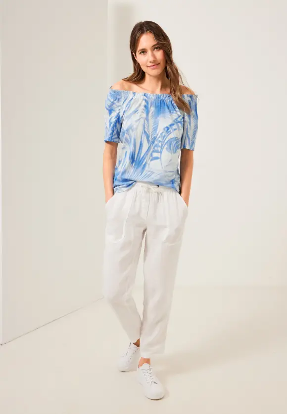 CECIL Carmenshirt mit Blätterprint